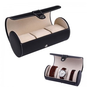 3 Slot Watch Travel Case PU Leather Roll Jewelry Collector Organizer Storage Box