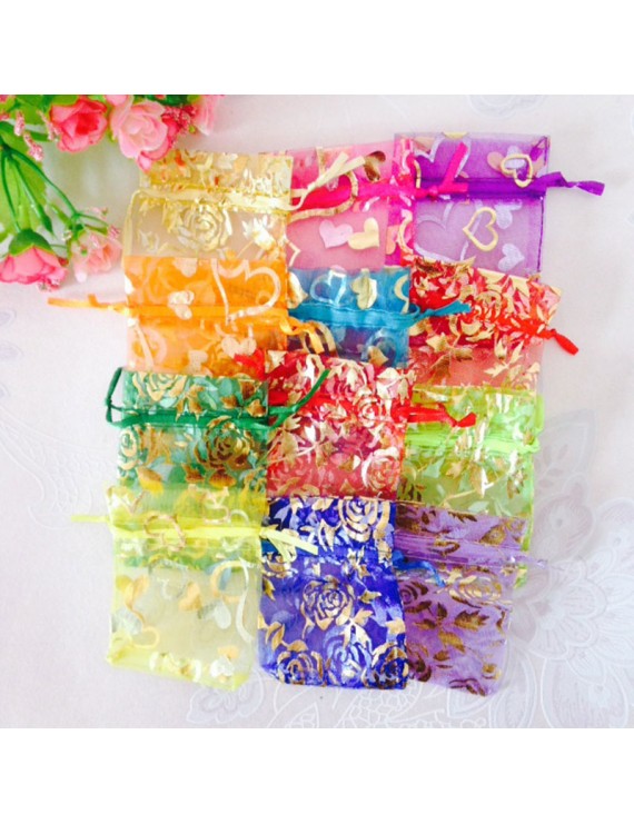 50pcs Organza Jewelry Gift Pouch Bags 7x9cm Mixed Color