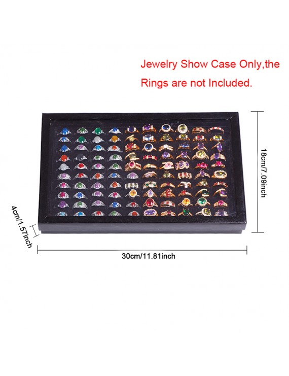 New 100 Slots Ring Storage Earrings Display Box Jewelry Organizer Holder Show Case
