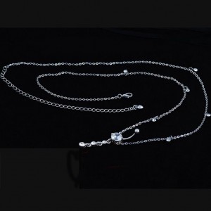 Fashion Rhinestone Crystal Waist Chain Dangle Bar Belly Button Navel Ring Bar Body Piercing Jewelry