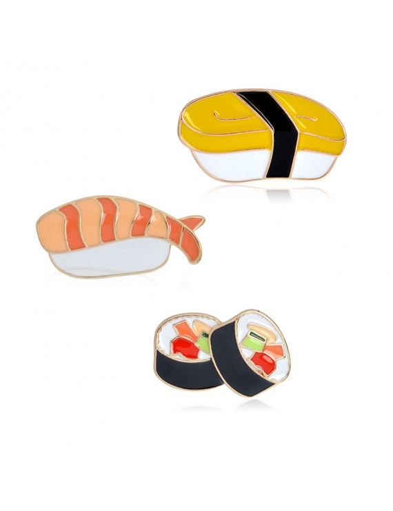 Creative Cartoon Metal Kawaii Sushi Japanese Food Badge Corsage T-shirt Pins Jewelry