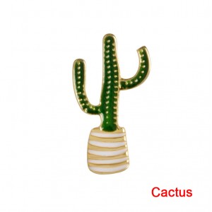1Pc Creative Cute Cactus Coconut Trees Leaves Plant Badge Corsage Collar Cartoon Brooch Pins Jewelry