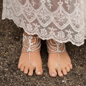 1 Pc Retro Boho Waterdrop Rhinestone Crystal Handmade Anklet Beach Sandal Barefoot Foot Ankle Chain