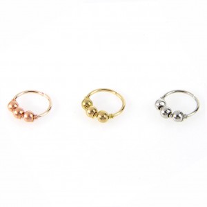 1 Pc Sexy Gold Silver Round Beads Nose Ring Stud Nose Hoop Piercing Jewelry 6mm/8mm/10mm