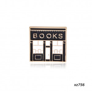 Creative Cartoon Metal Book Store Brooch Badge Corsage T-shirt Collar Metal Pins Jewelry