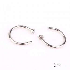 10Pcs Stainless Steel Nose Open Hoop Ring Earring Body Piercing Studs Jewelry