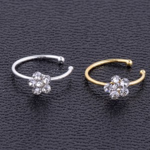 Fashion Surgical Steel Diamond Crystal Rhinestone Flower Nose Ring Hoop Women's Body Piercing Jewelry