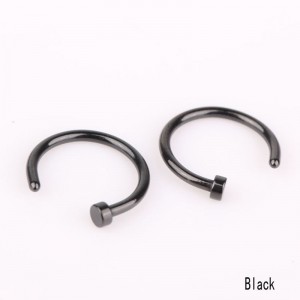 2Pcs Stainless Steel Nose Open Hoop Ring Earring Body Piercing Studs Jewelry