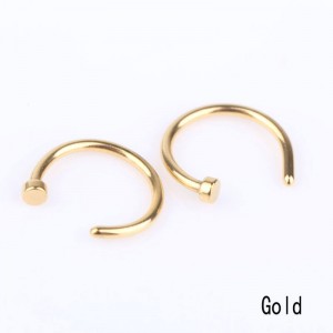 2Pcs Stainless Steel Nose Open Hoop Ring Earring Body Piercing Studs Jewelry