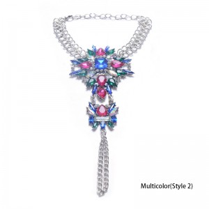 Luxury Crystal Rhinestones Gem Flower Pendant Anklet Chain Ankle Barefoot Sandals Foot Jewelry