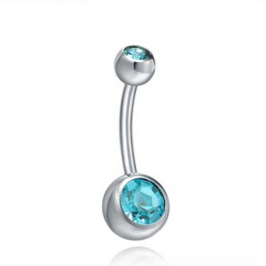 Women Surgical Steel Crystal Navel Belly Button Ring Bar Body Piercing Jewelry