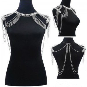 New Crystal Harness Necklace Pendant Tassel Shoulder Body Chain Bikini Jewelry