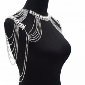New Crystal Harness Necklace Pendant Tassel Shoulder Body Chain Bikini Jewelry