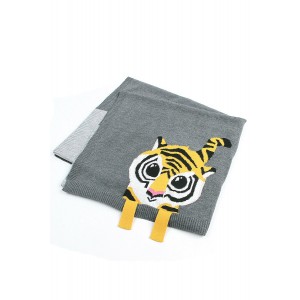 Gray Tiger Baby Receiving Blanket
