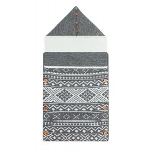 Gray Knitted Print Newborn Baby Blanket with Buttons