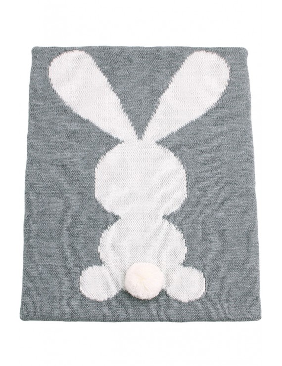 Gray Bunny Animal Muslin Print Swaddle Blanket
