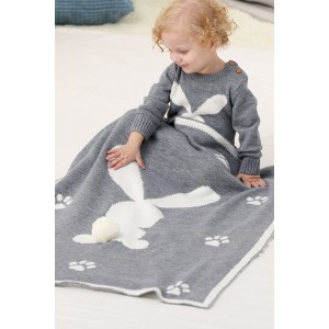 Gray Bunny Animal Muslin Print Swaddle Blanket