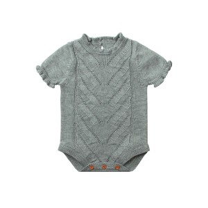 Grey Vintage Knit Short Sleeve Toddler Onesies