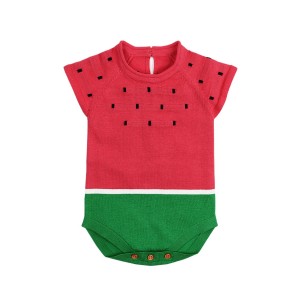 Cartoon Watermelon Knit Baby Onesies