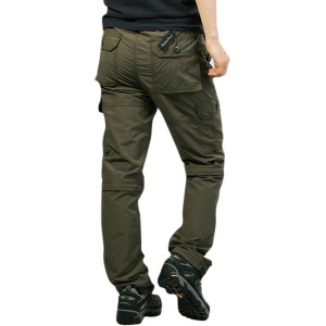 Mens Outdoor Elastic Waist Casual Pants Multi-pockets Detachable Sport Shorts
