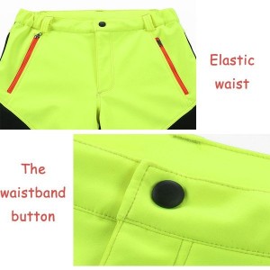 Mens Outdoor Sport Pants Elastic Soft Shell Warm Fleece Lined Vivid Color Waterproof Trouser