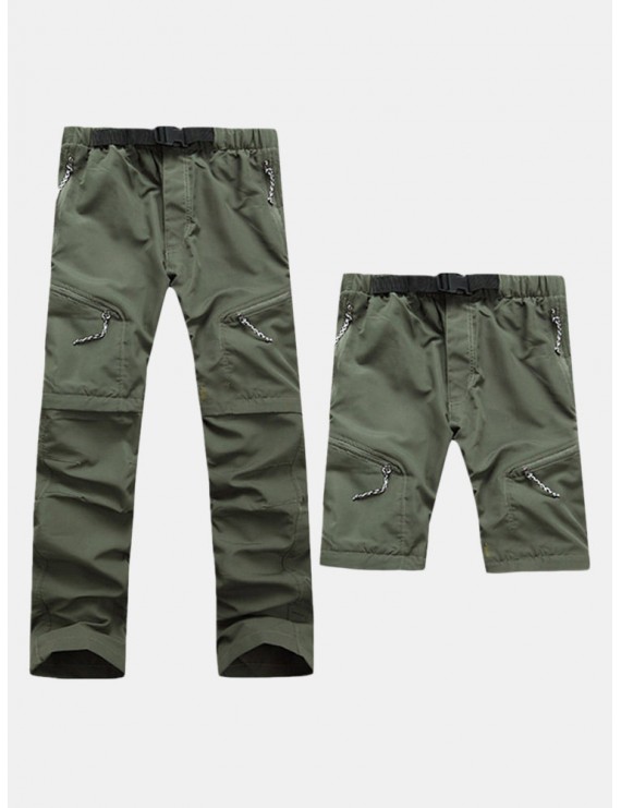 Mens Outdoor Detachable Pants Quick Dry Sport Outdoor Nylon Shorts Hiking Trouser