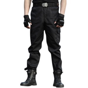 Mens Quick-drying Scratch-resistant Multi Pockets Cargo Pants Solid Color Outdoor Pants