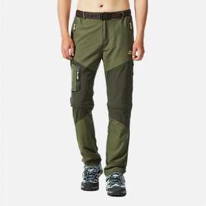 Mens Outdoor Quick-drying Waterproof Wear-resistant Zip Off Casual Thin Hiking Pants