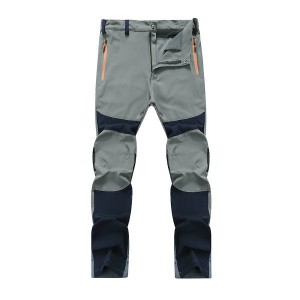 Mens Spring Fall Outdoor Soft Shell Water-repellent Quick-Dry Breathable Stitching Sport Pants