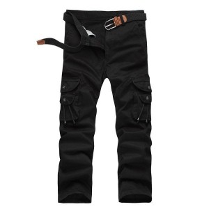 Mens Casual Cotton Multi-pocket Loose Military Cargo Pants