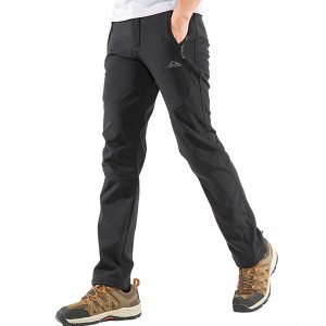 Mens Outdoor Sport Pants Antifouling Soft Shell Warm Fleece Lining Water-repellen Quick-Dry Trousers