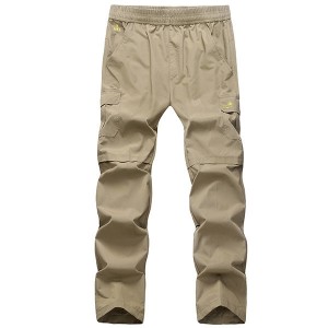 Plus Size Mens Outdoor Quick-drying Multi-pocket Elastic Waist Loose Straight Pants