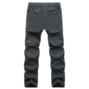 Plus Size Mens Outdoor Quick-drying Multi-pocket Elastic Waist Loose Straight Pants