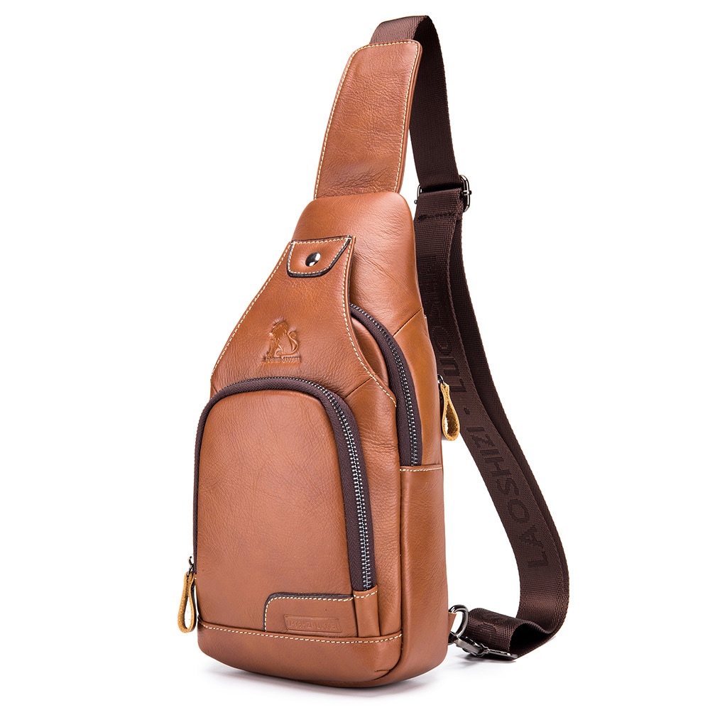 LAOSHIZI Leather Version Of The Leisure Comes With SUB Interface Function- Brown