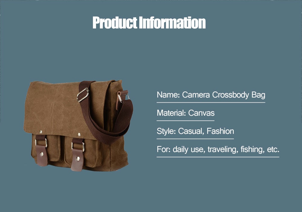 Stylish Wearable Cross Section Canvas Crossbody Bag for Men- Coffee