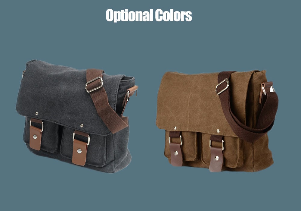 Stylish Wearable Cross Section Canvas Crossbody Bag for Men- Coffee