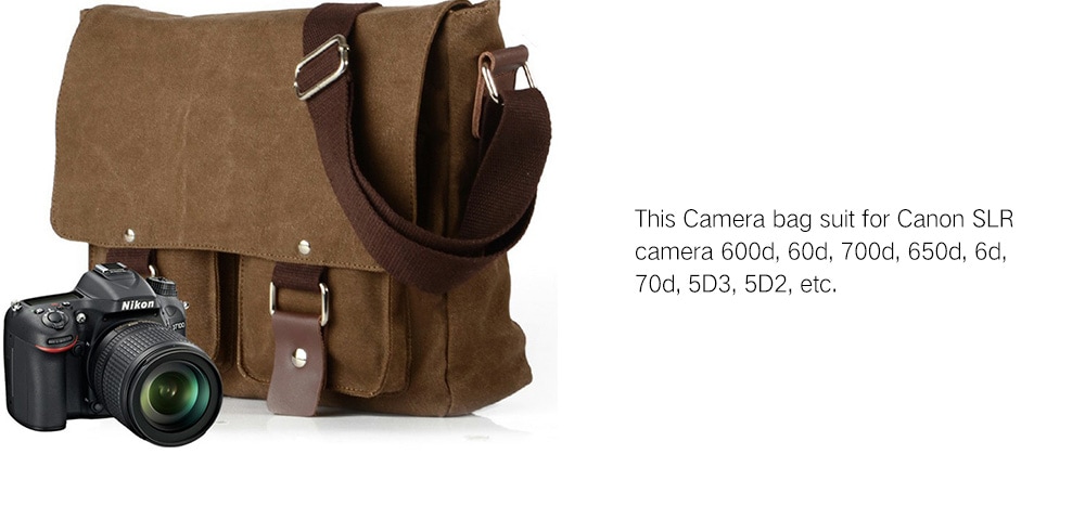 Stylish Cover Type Canvas Camera Chest Bag for Men- Coffee