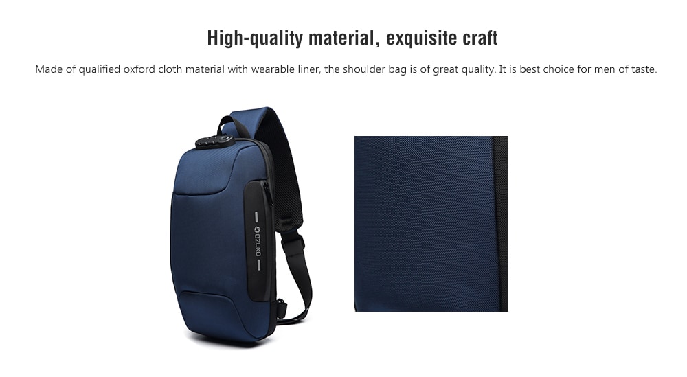 Ozuko Men's Shoulder Bag Anti-theft Chest Bag Casual Waterproof Oxford Cloth- Digital Desert Camouflage