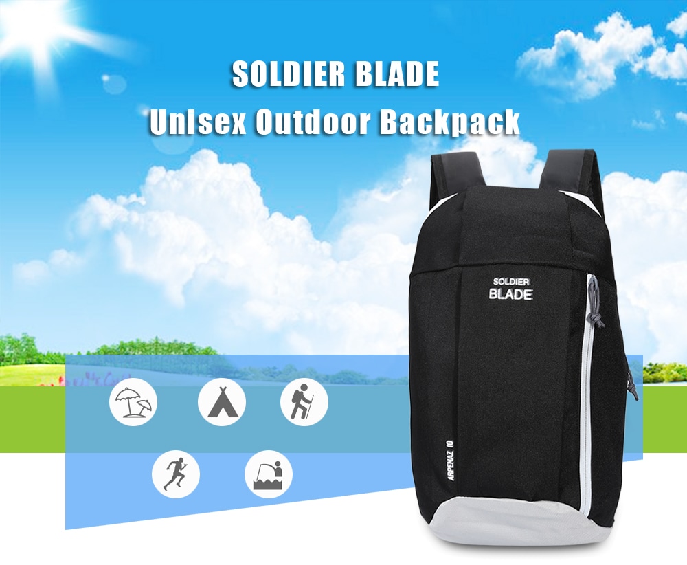 SOLDIER BLADE Outdoor Water Resistant Light Weight Biking Durable Backpack- Light Grey