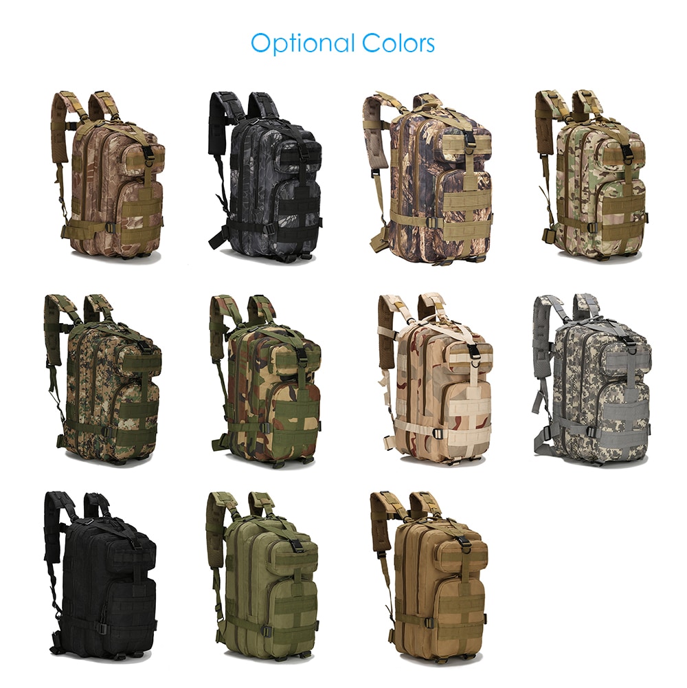 Outdoor Sports Climbing Camouflage Tactical Backpack- Black