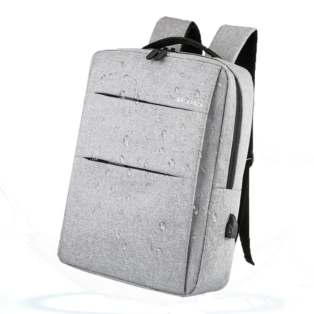 Unisex USB Charging Jack Backpack Business Travel Laptop Bag 4 Colours- Carbon Gray