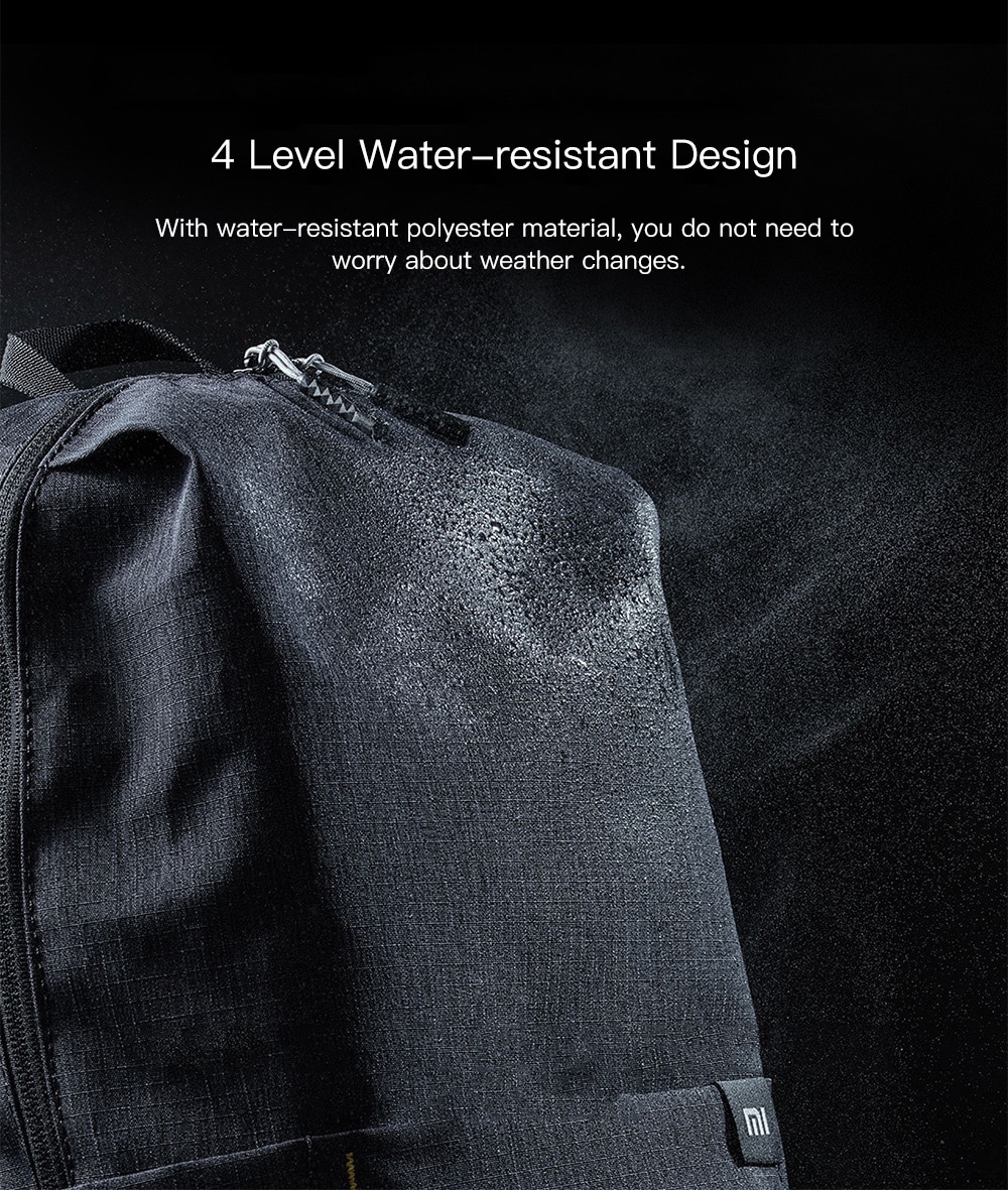 Xiaomi Solid Color Lightweight Water-resistant Backpack - Black