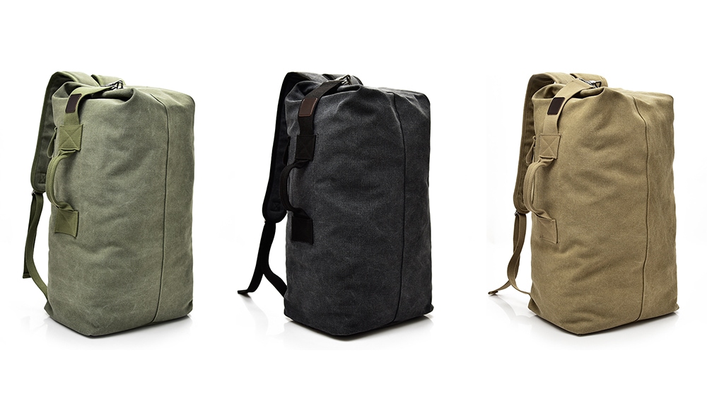 Outdoor Large Capacity Multifunctional Canvas Backpack- Wood