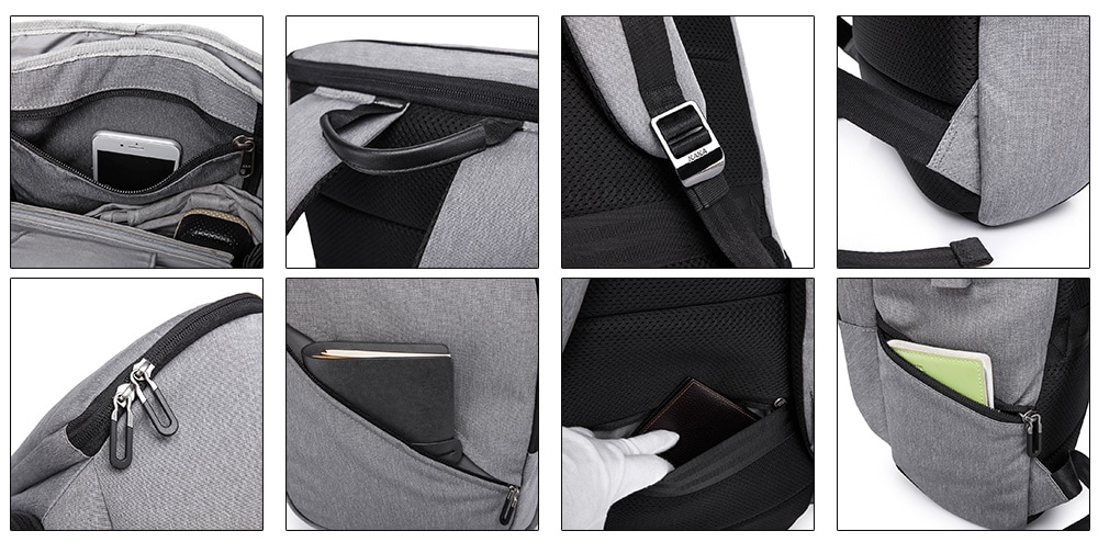 Kaka Trendy Large Capacity Laptop Backpack with USB Port for Men- Black