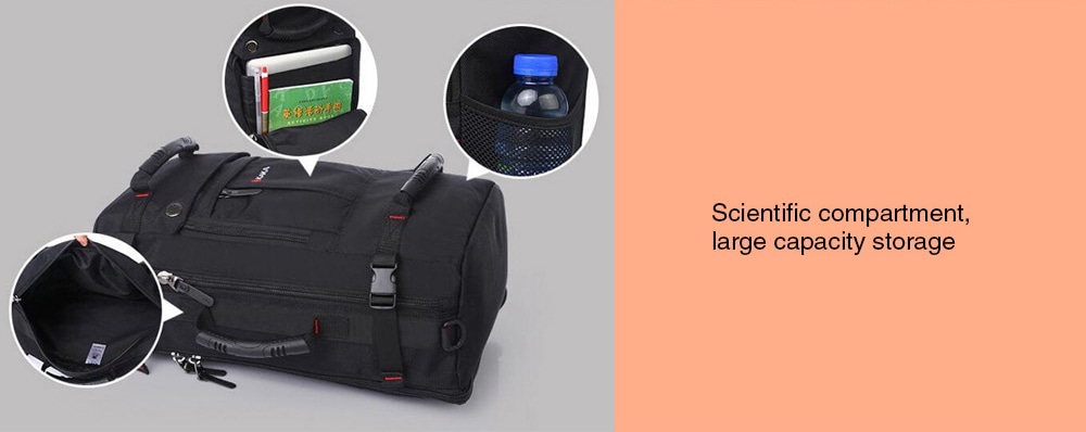 KAKA Large Capacity Wear-resistant Durable Backpack- Graphite Black