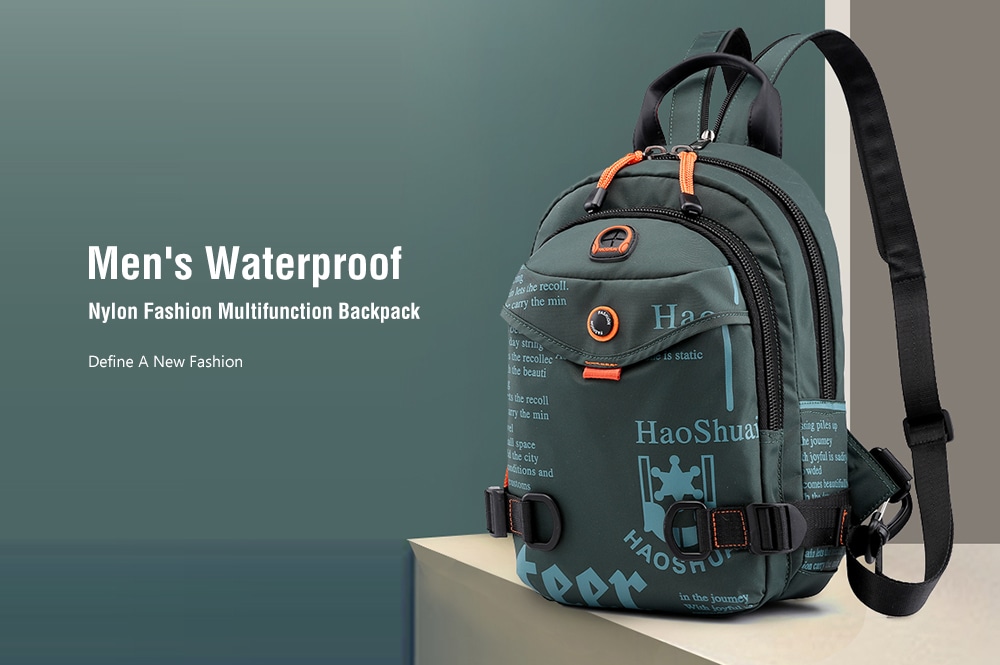 Men's Backpack Waterproof Nylon Fashion Multifunction- Lapis Blue