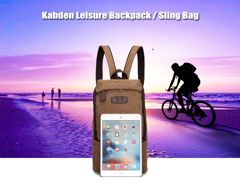 Kabden 7009 Wear-resistant Canvas 4L Leisure Backpack / Sling Bag- Light Blue