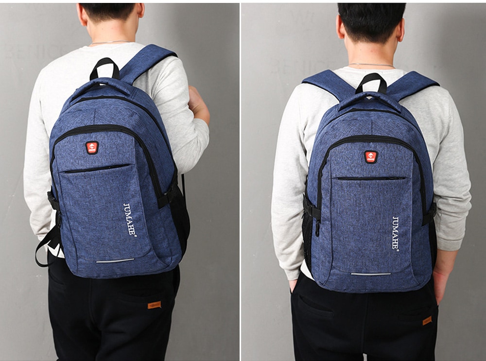 Simple Business Waterproof Men Backpack- Blue Gray