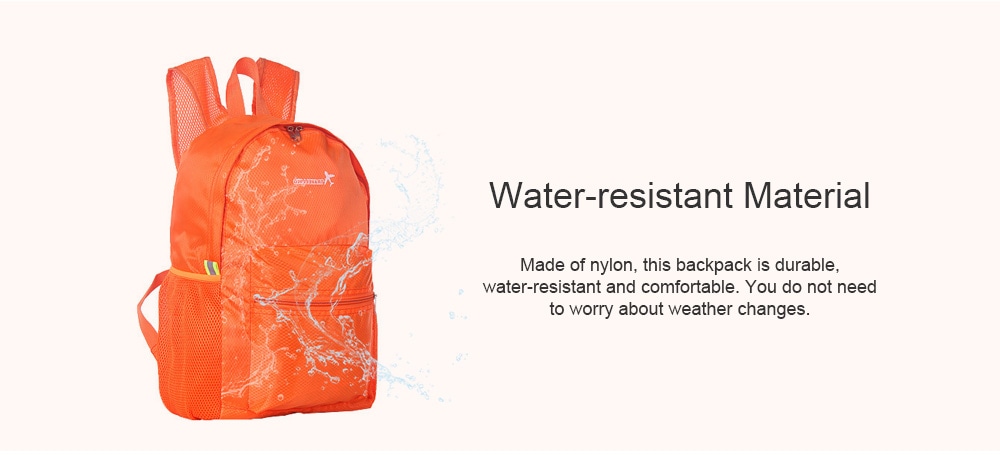 Outdoor Foldable Water-resistant Durable Travel Sports Backpack- Mango Orange