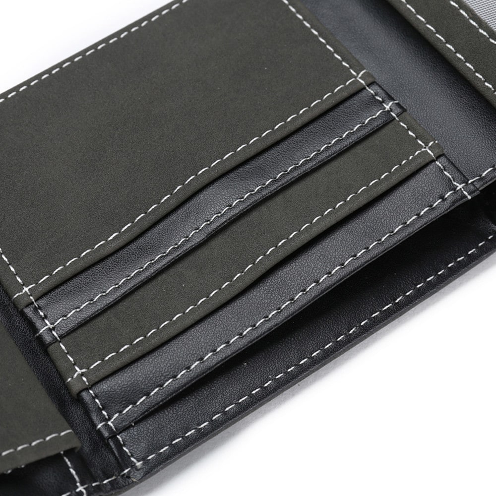 JINBAOLAI Men Coin Bag Personality Wallet- Gray